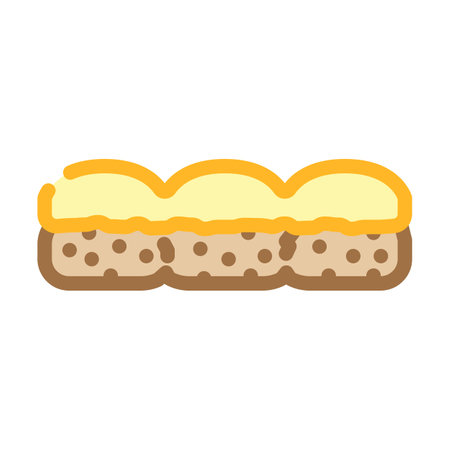 brioche bun food meal color icon vector illustrationのイラスト素材