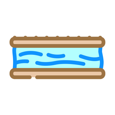 ice cream sandwich food snack color icon vector illustrationのイラスト素材