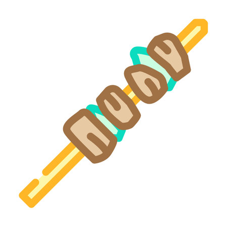 yakitori skewer japanese food color icon vector illustrationのイラスト素材