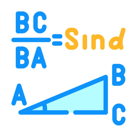 trigonometry math science education color icon vector illustrationのイラスト素材