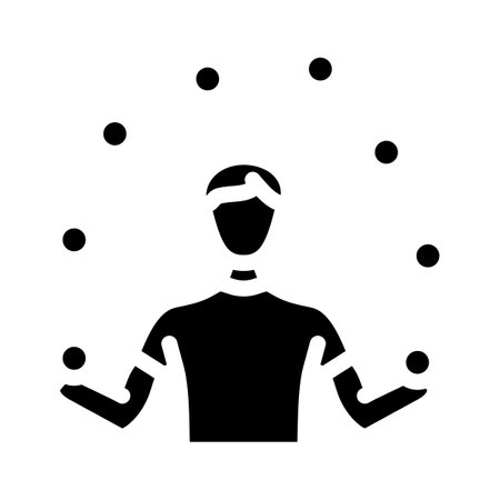 juggler carnival vintage show glyph icon vector illustrationのイラスト素材