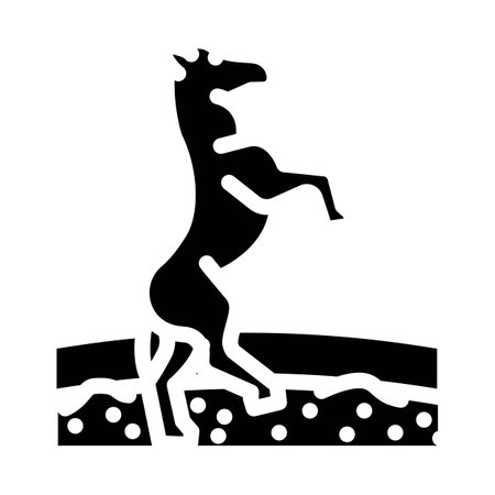 circus horse carnival vintage show glyph icon vector illustrationのイラスト素材