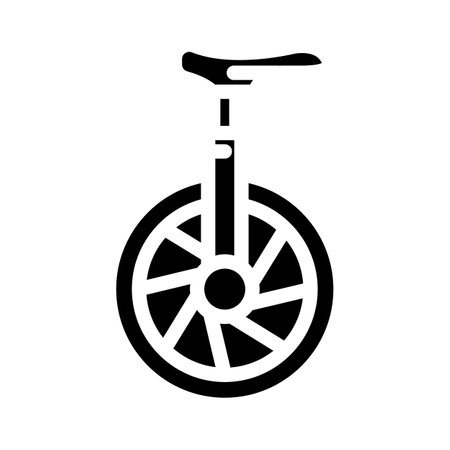 unicycle carnival vintage show glyph icon vector illustrationのイラスト素材