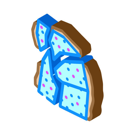 peppermint bark food snack isometric icon vector illustrationのイラスト素材