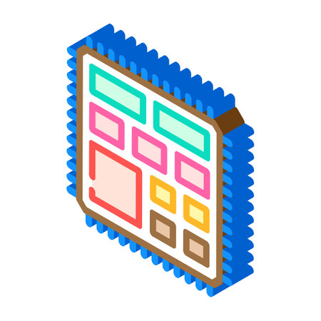 microcontroller electrical engineer isometric icon vector illustrationのイラスト素材