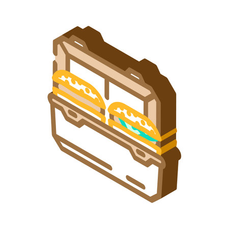 lunch box kids food isometric icon vector illustrationのイラスト素材
