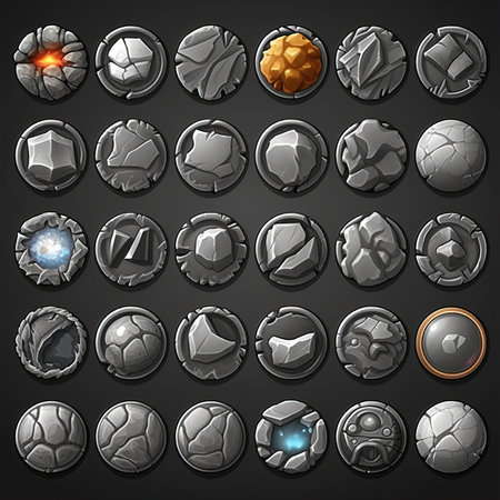 design rock stone button ai generated. panel frame, board ui, gui element design rock stone button illustrationの素材