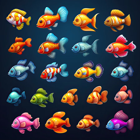 pet fish aquarium ai generated. ocean life, marine wildlife, color blue pet fish aquarium illustrationの素材