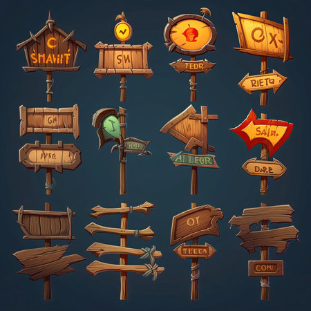 banner wooden board signpost ai generated. plank old, frame rustic, empty texture banner wooden board signpost illustrationの素材