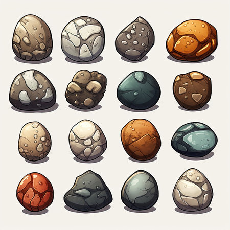 cracked games stone rock ai generated. interface construction, wall solid, banner broken cracked games stone rock illustrationの素材