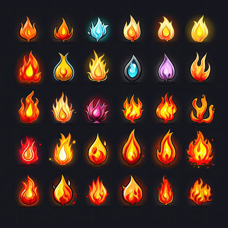 comic game fire flame ai generated. frame flat, fiery motion, yellow comic game fire flame illustrationの素材