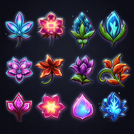 plant games magic flower ai generated. mystery wallpaper, beautiful tree, garden leaf plant games magic flower illustrationの素材