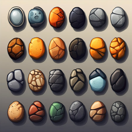 game games stone rock ai generated. block design, element template, background gui game games stone rock illustrationの素材