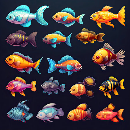 reef fish aquarium ai generated. animal, water underwater, nature tropical reef fish aquarium illustrationの素材