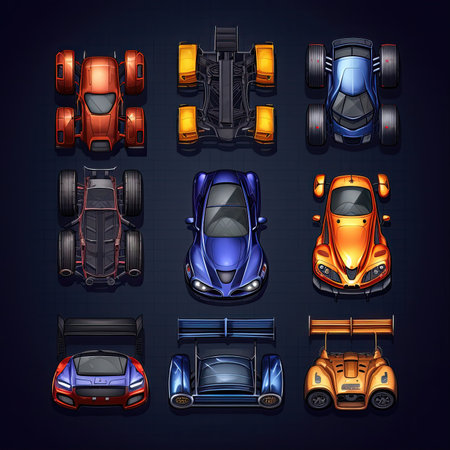 game games race car top ai generated. view automobile, vehicle auto, road sport game games race car top illustrationの素材