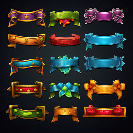 symbol ribbon banner ai generated. template tag, sticker sign, flag icon symbol ribbon banner illustrationの素材