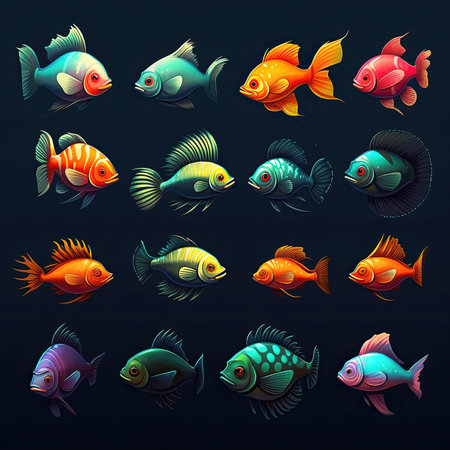 ocean fish aquarium ai generated. life marine, wildlife color, blue coral ocean fish aquarium illustrationの素材