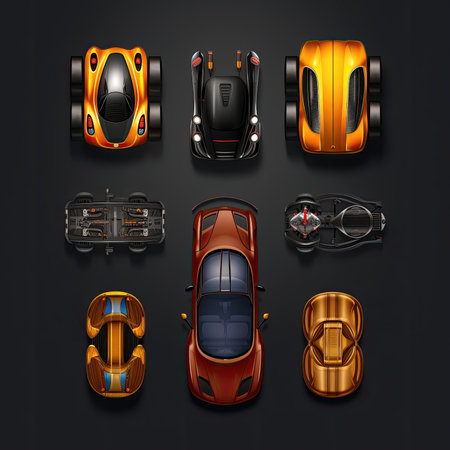 sport games race car top ai generated. speed object, transportation flat, fast drive sport games race car top illustrationの素材