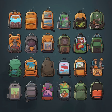 bag school backpack ai generated. education background, back study, object design bag school backpack illustrationの素材