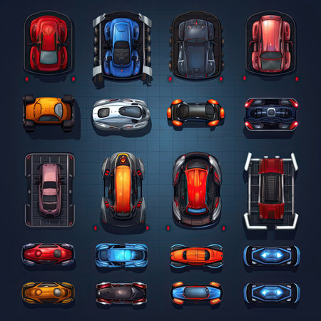 transportation games race car top ai generated. flat fast, drive background, rally track transportation games race car top illustrationの素材