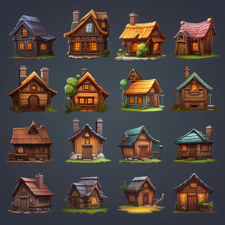 wood game wooden house ai generated. building old, design room, play object wood game wooden house illustrationの素材
