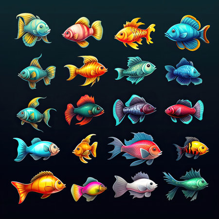 exotic fish aquarium ai generated. reef , animal water, underwater nature exotic fish aquarium illustrationの素材