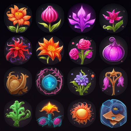 fairy games magic flower ai generated. design landscape, plant mystery, wallpaper beautiful fairy games magic flower illustrationの素材
