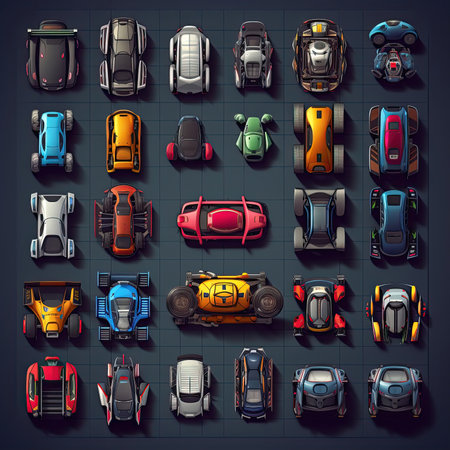 automobile games race car top ai generated. vehicle auto, road sport, speed object automobile games race car top illustrationの素材