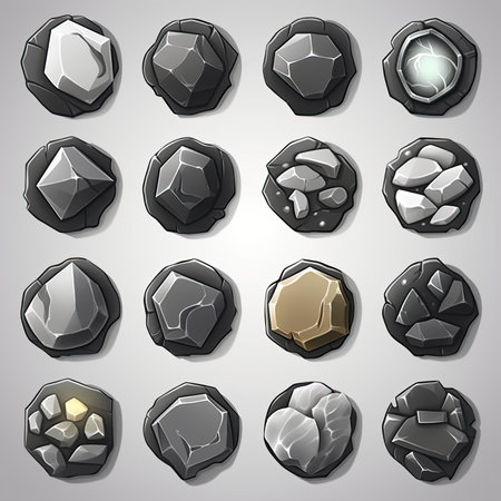 game rock stone button ai generated. design panel, frame board, ui gui game rock stone button illustrationの素材