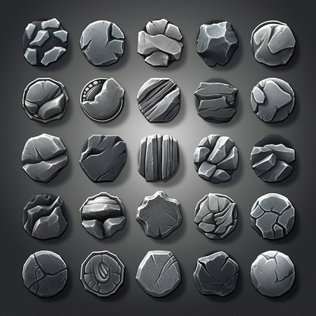 board rock stone button ai generated. ui gui element menu user banner board rock stone button illustrationの素材