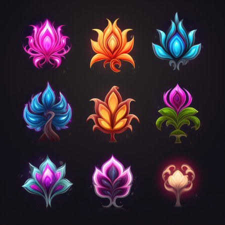 fantasy games magic flower ai generated. game fairy, design landscape, plant mystery fantasy games magic flower illustrationの素材