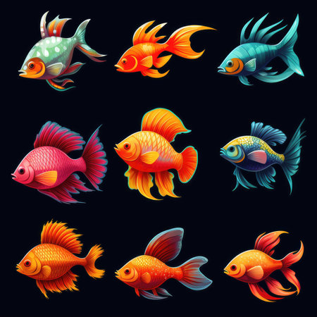 reef fish aquarium ai generated. animal, water underwater, nature tropical reef fish aquarium illustrationの素材
