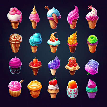 waffle ice cream ai generated. cold cone, scoop sundae, milk dairy waffle ice cream illustrationの素材