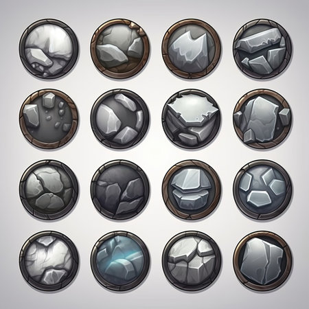 design rock stone button ai generated. panel frame, board ui, gui element design rock stone button illustrationの素材