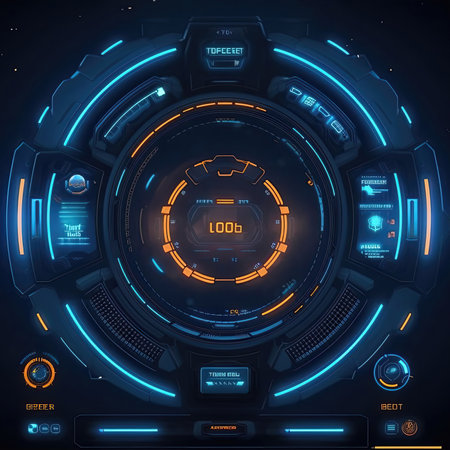 bar hud elements ai generated. dashboard, digital technology, futuristic interface bar hud elements illustrationの素材