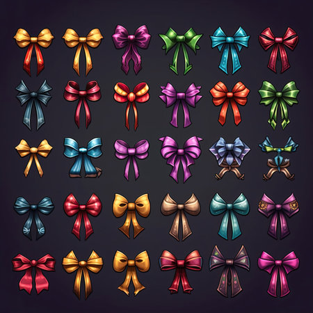 holiday ribbon bow ai generated. silk birthday, design celebration, christmas decor holiday ribbon bow illustrationの素材