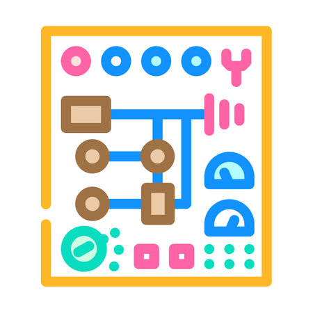 control panel tool work color icon vector illustrationのイラスト素材