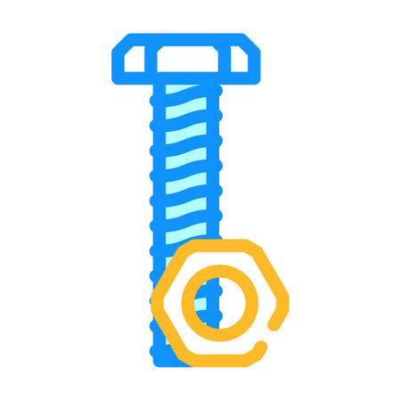 nut and bolt tool work color icon vector illustrationのイラスト素材