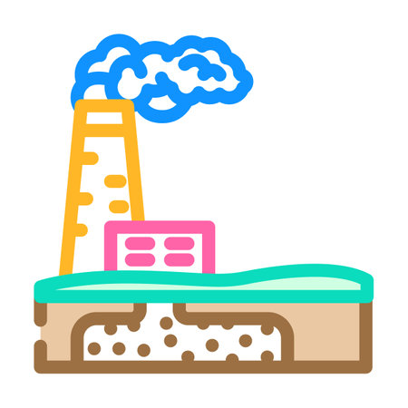 carbon capture environmental color icon vector illustrationのイラスト素材