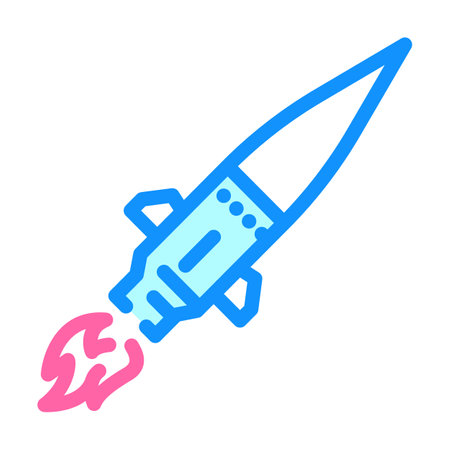 hypersonic missiles future technology color icon vector illustrationのイラスト素材