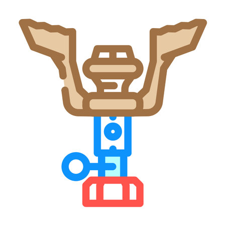 backpacking stove mountaineering adventure color icon vector illustrationのイラスト素材