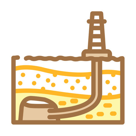 directional drilling petroleum engineer color icon vector illustrationのイラスト素材