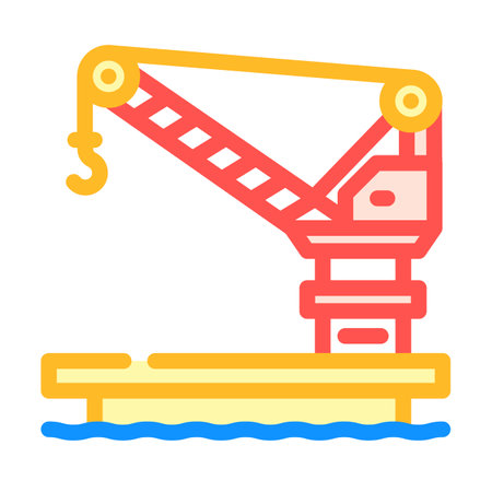 oil rig crane petroleum engineer color icon vector illustrationのイラスト素材