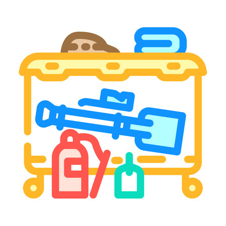 oil spill response kit petroleum engineer color icon vector illustrationのイラスト素材