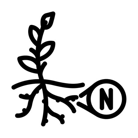 nitrogen fixation environmental line icon vector illustrationのイラスト素材