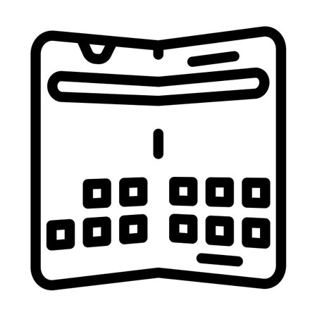 foldable electronics future technology line icon vector illustrationのイラスト素材