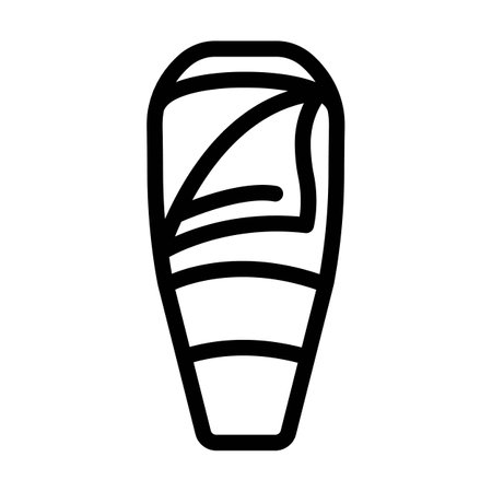 sleeping bag mountaineering adventure line icon vector illustrationのイラスト素材