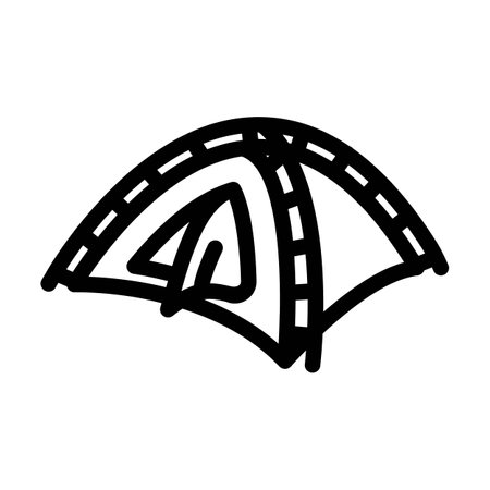 mountaineering tent adventure line icon vector illustrationのイラスト素材