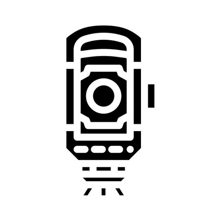 surveyor civil engineer glyph icon vector illustrationのイラスト素材