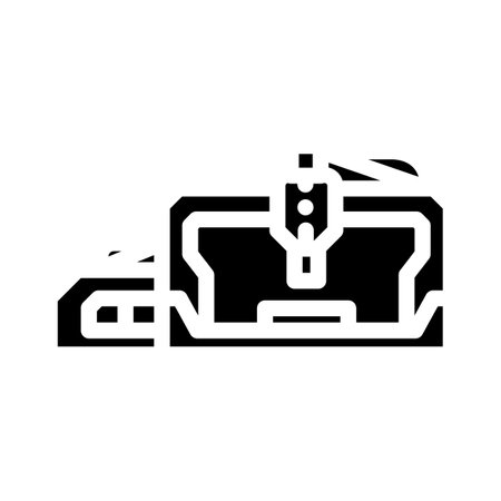 cnc machine tool work glyph icon vector illustrationのイラスト素材